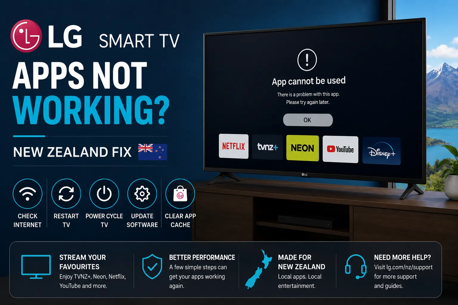 LG Smart TV Apps Not Working in NZ? Fix Guide